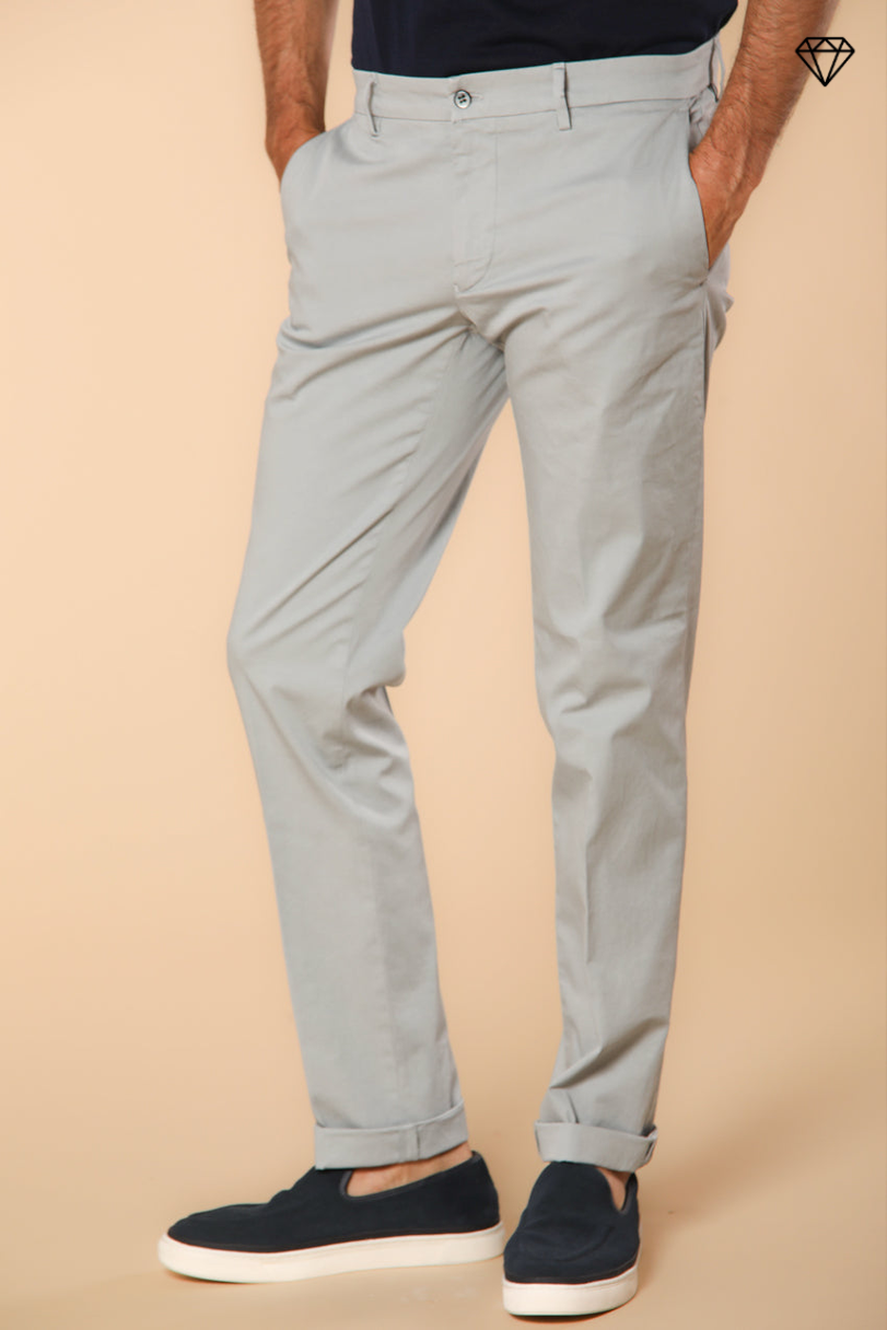 New York pantalone chino uomo in raso stretch regular fit ①