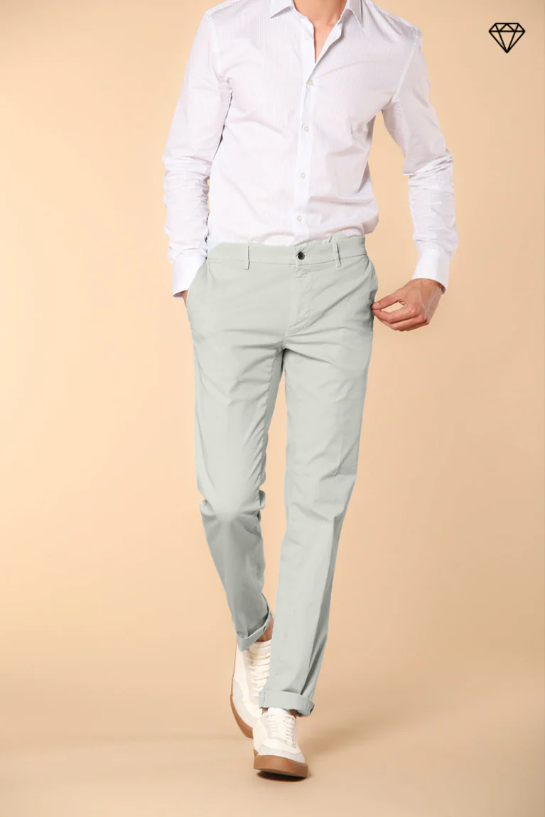 New York pantalone chino uomo in raso stretch regular fit ①