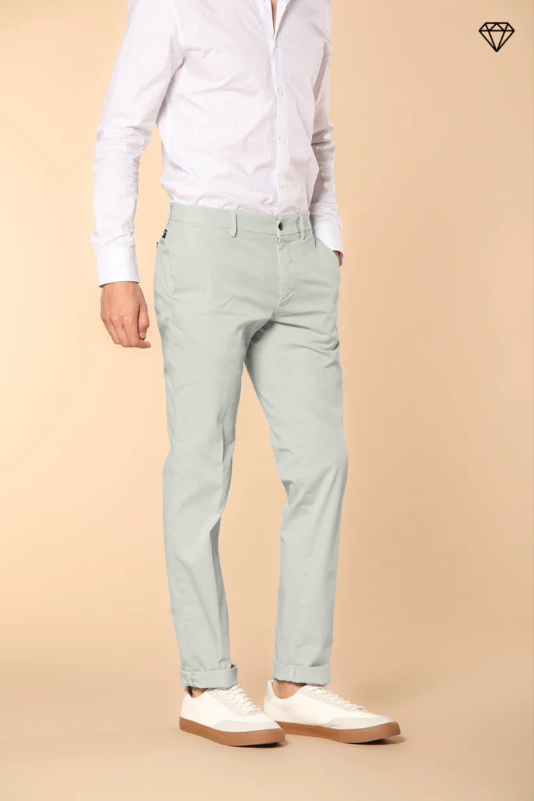 New York pantalone chino uomo in raso stretch regular fit ①