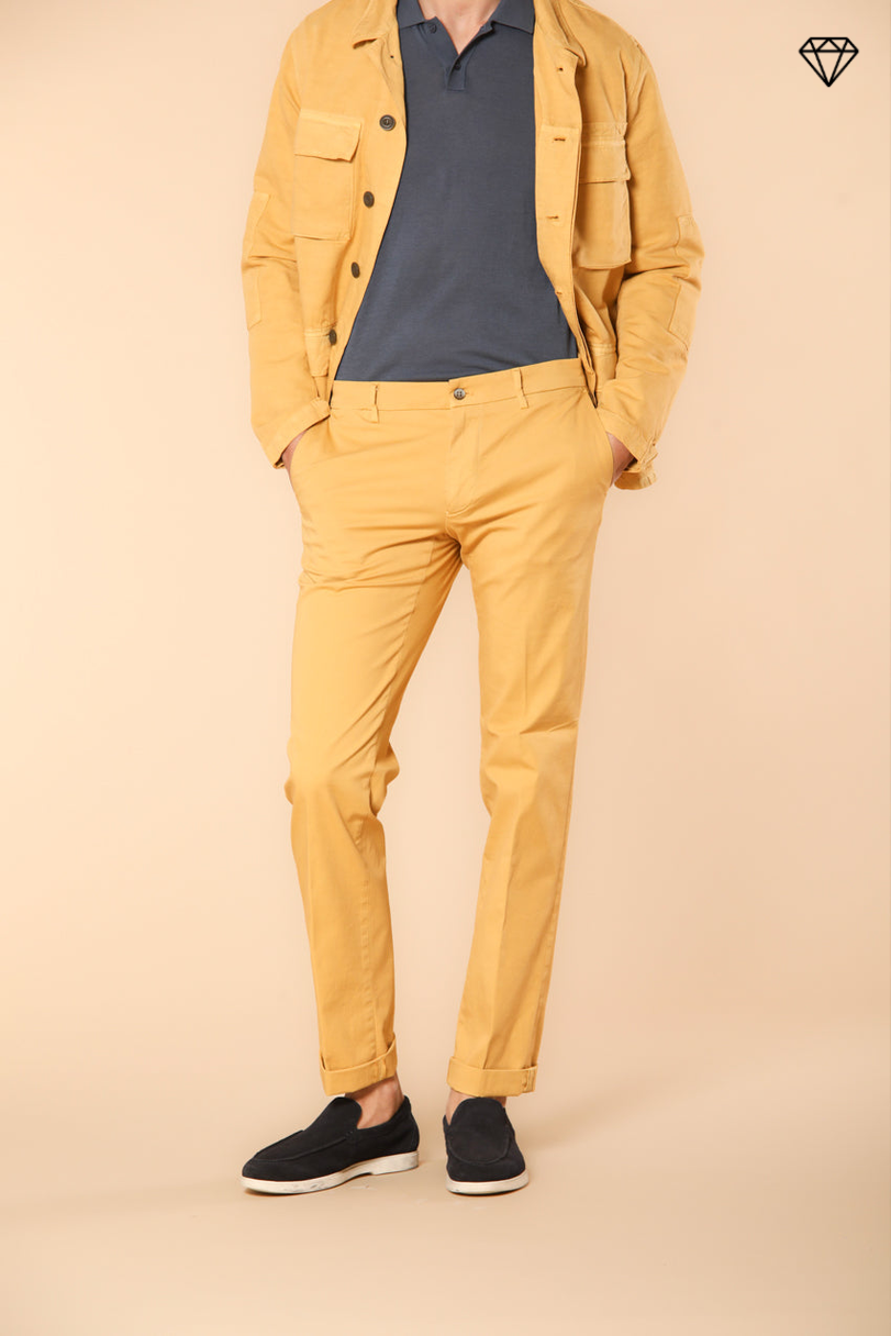 New York pantalone chino uomo in raso stretch regular fit ①
