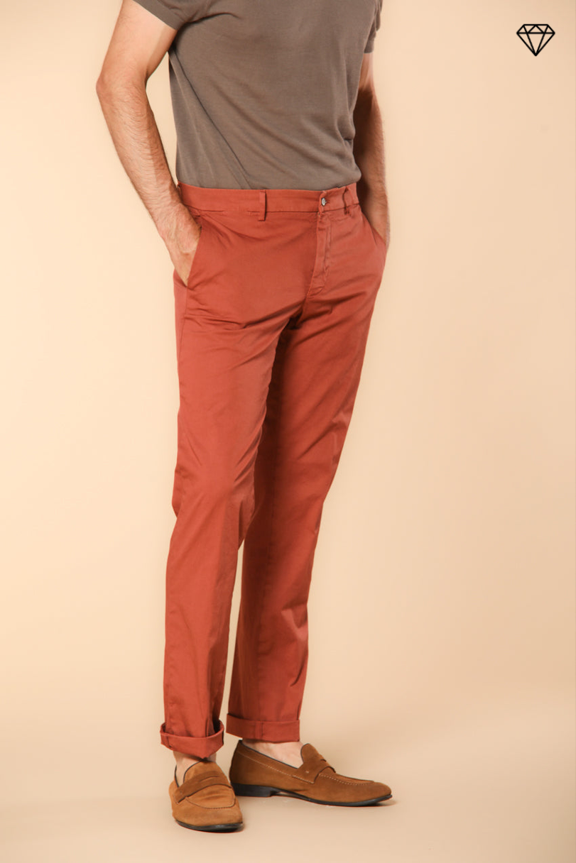 New York pantalone chino uomo in raso stretch regular fit ①