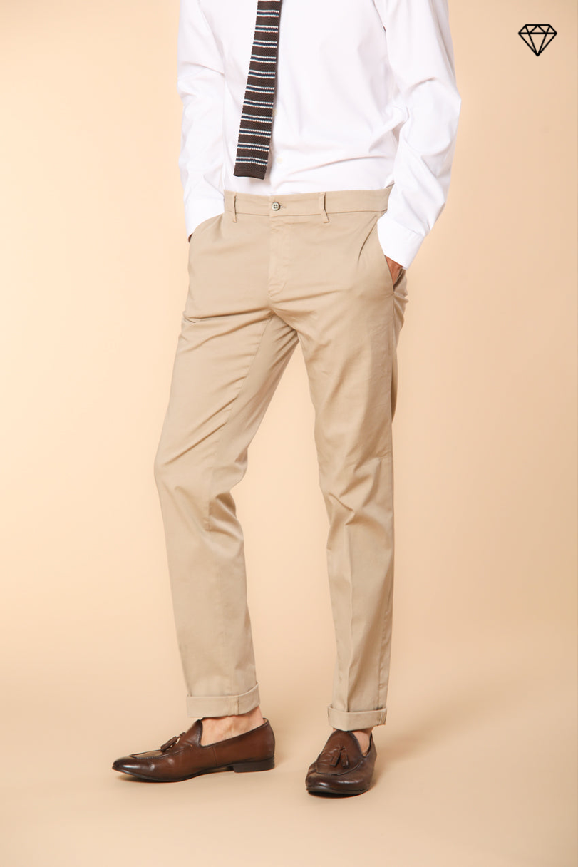 New York pantalone chino uomo in raso stretch regular fit ①