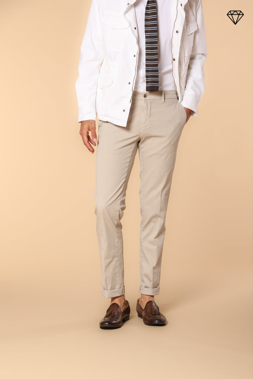 New York pantalone chino uomo in raso stretch regular fit ①