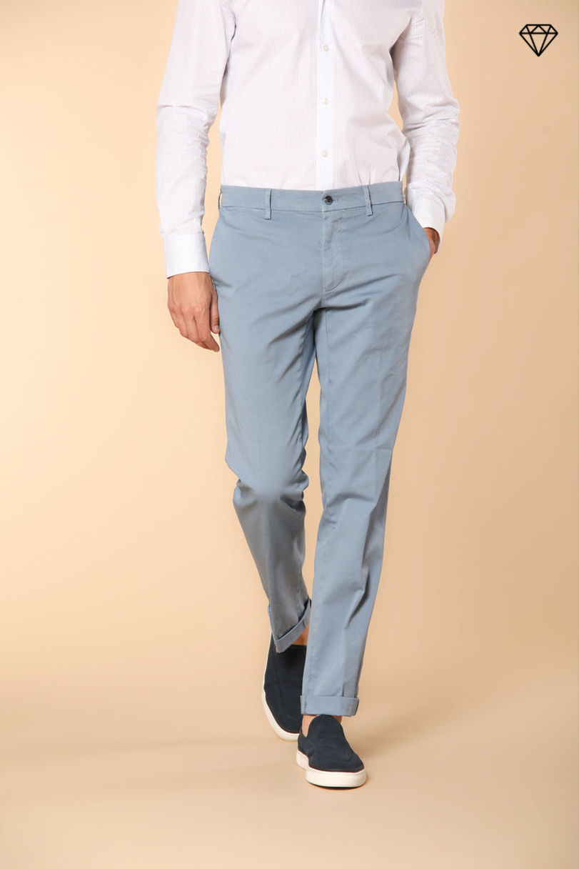 New York pantalone chino uomo in raso stretch regular fit ①