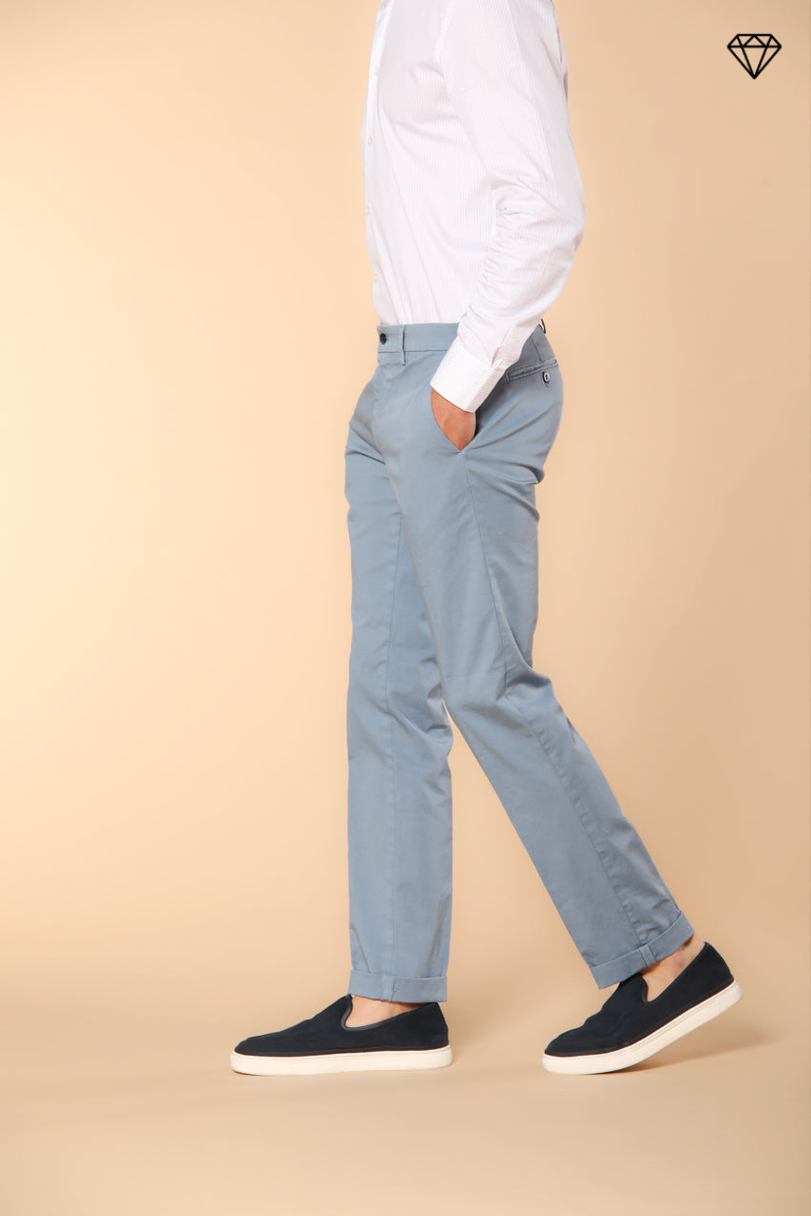 New York pantalone chino uomo in raso stretch regular fit ①