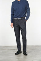 New York Winter pantalone chino uomo in denim stretch regular fit