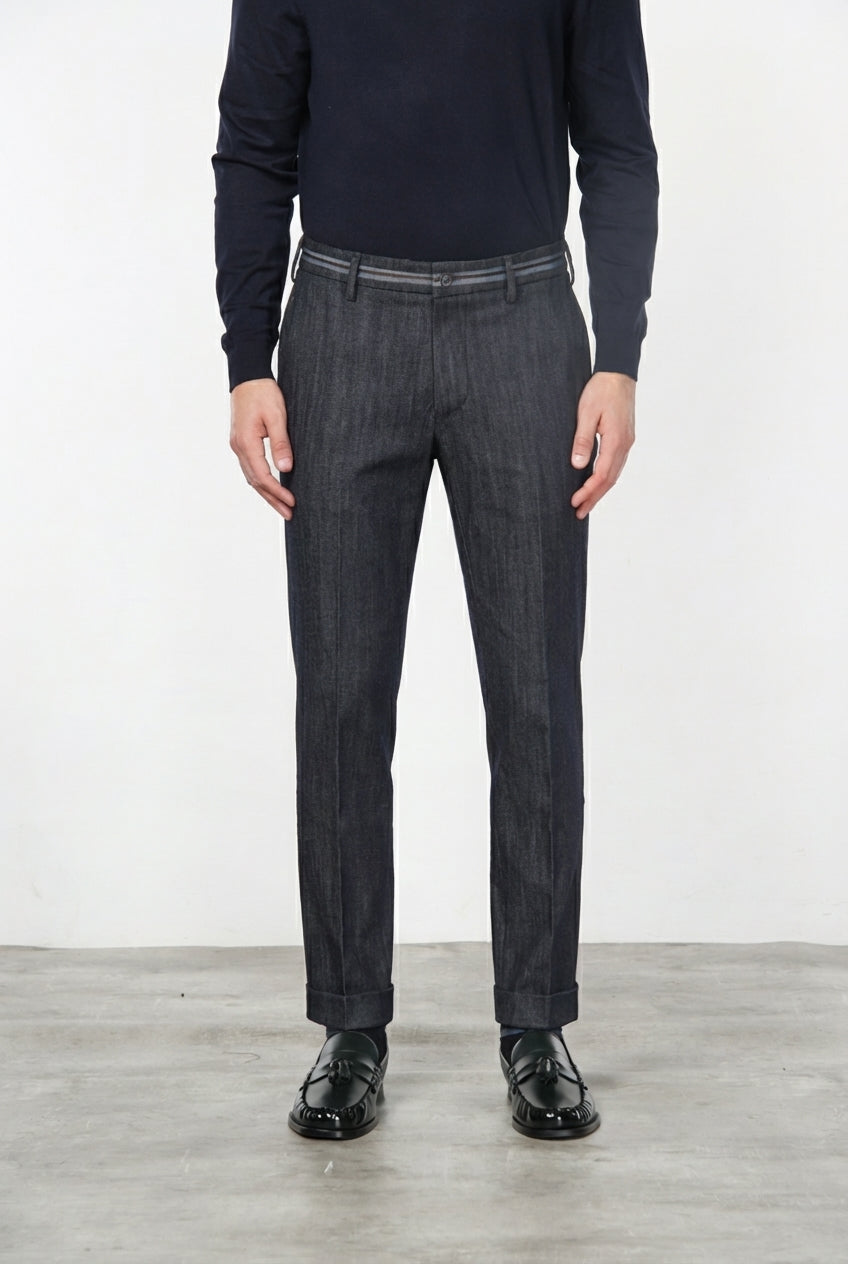 New York Elegance Chinohose für Herren aus Stretch-Denim, Regular Fit