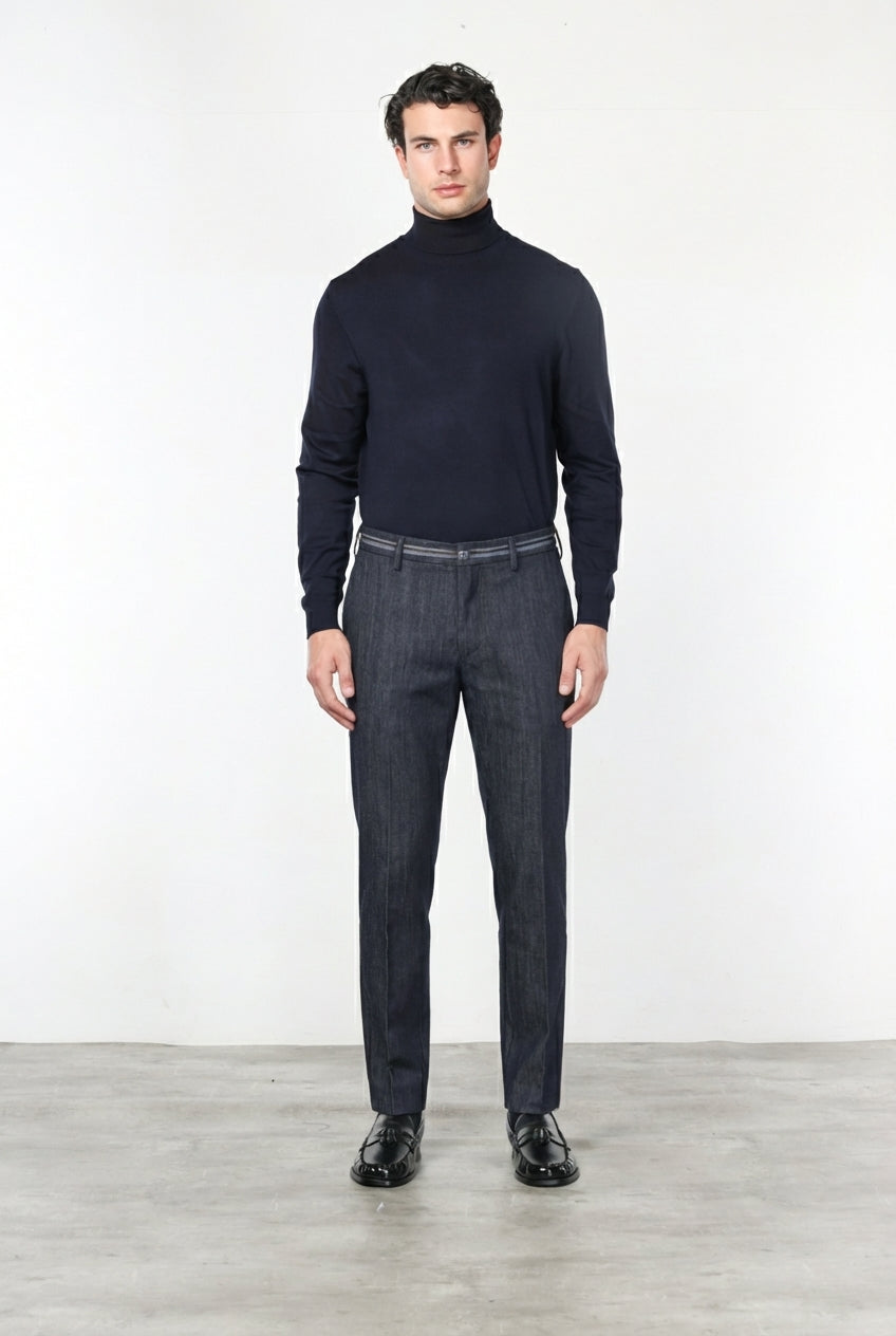 New York Elegance Chinohose für Herren aus Stretch-Denim, Regular Fit