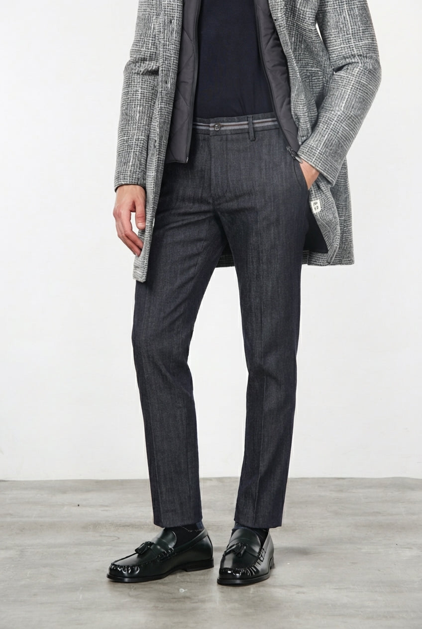 New York Elegance Chinohose für Herren aus Stretch-Denim, Regular Fit