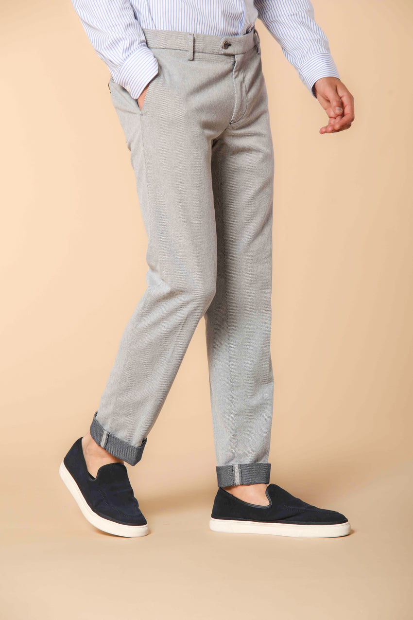 New York Maßgeschneiderte  Herren Chino Hose aus Baumwoll-Cover-Twisted-Faden Regular Fit