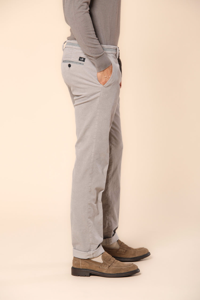 New York College Coul pantalone chino uomo in velluto 1500 righe con cintura fantasia oxford regular fit