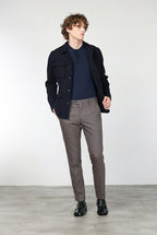 New York Chinohose für Herren mit Hahnentritt-Muster, fadengefärbt und regular fit
