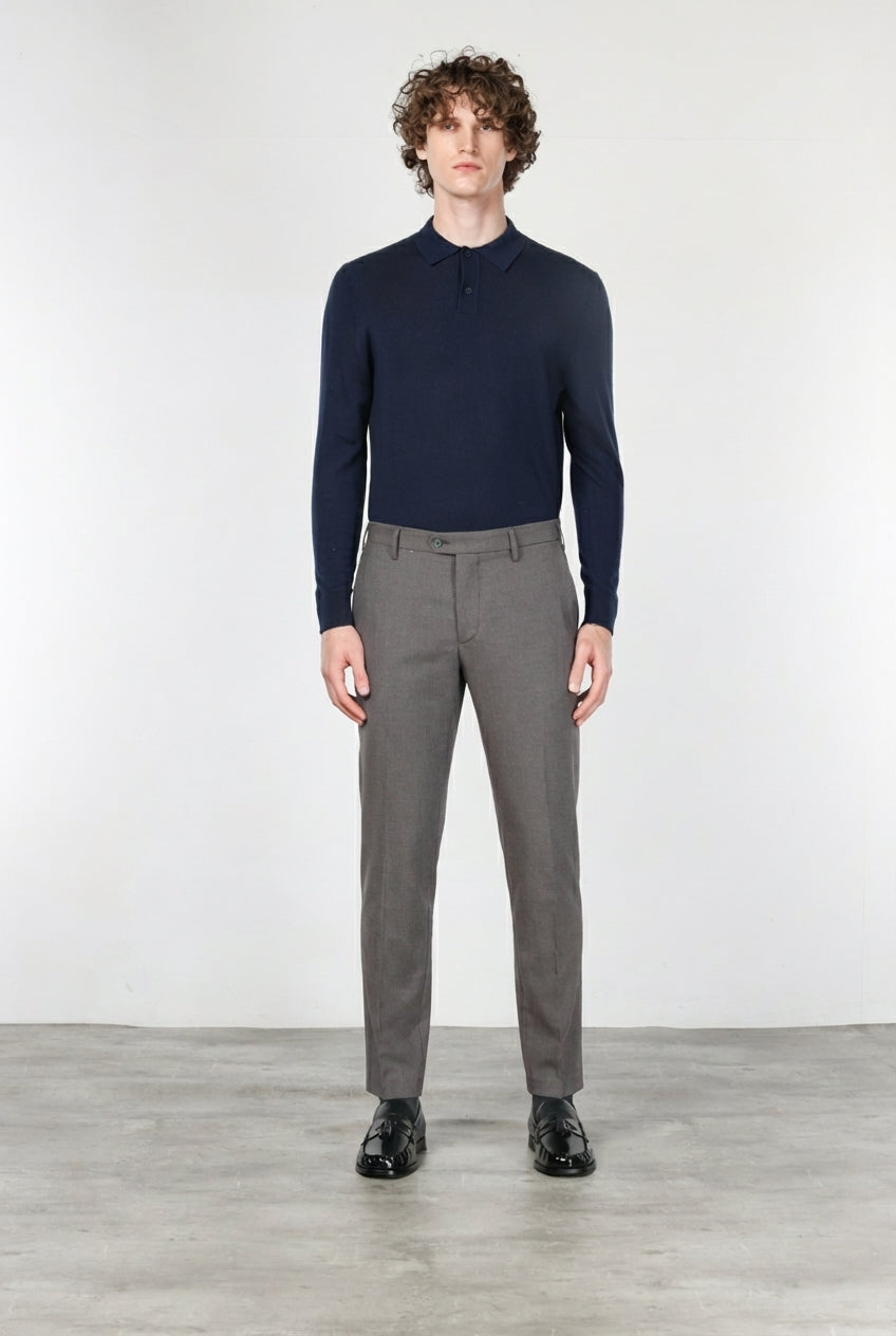 New York Chinohose für Herren mit Hahnentritt-Muster, fadengefärbt und regular fit
