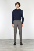 New York Chinohose für Herren mit Hahnentritt-Muster, fadengefärbt und regular fit

