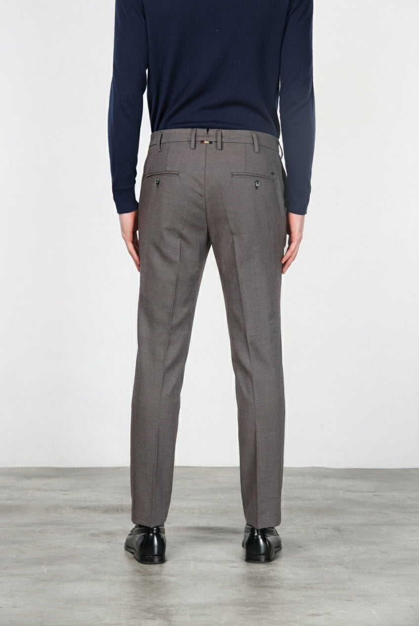 New York Chinohose für Herren mit Hahnentritt-Muster, fadengefärbt und regular fit
