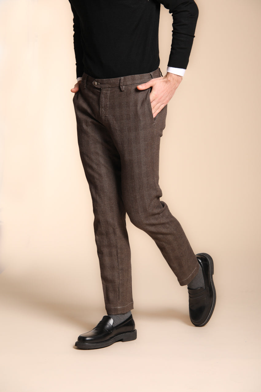 Foto 5 New York Sartoriale pantalone chino uomo stampa galles regular fit