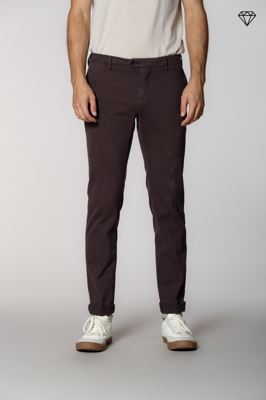 New York Sartoriale Herren Chinohose maßgeschneidert aus Baumwolle und Wolle Regular Fit ①