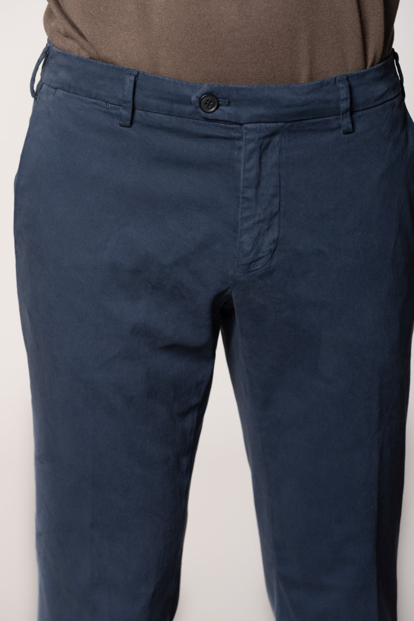 New York Sartoriale Herren Chinohose maßgeschneidert aus Baumwolle Seide Regular Fit