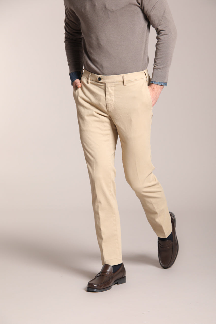 Foto 1 New York Sartoriale pantalone chino uomo sartoriale in cotone seta regular fit