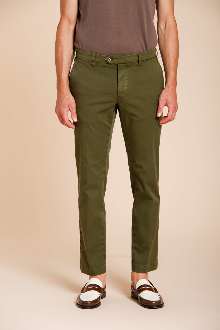 New York pantalone chino uomo in gabardina stretch regular fit ①