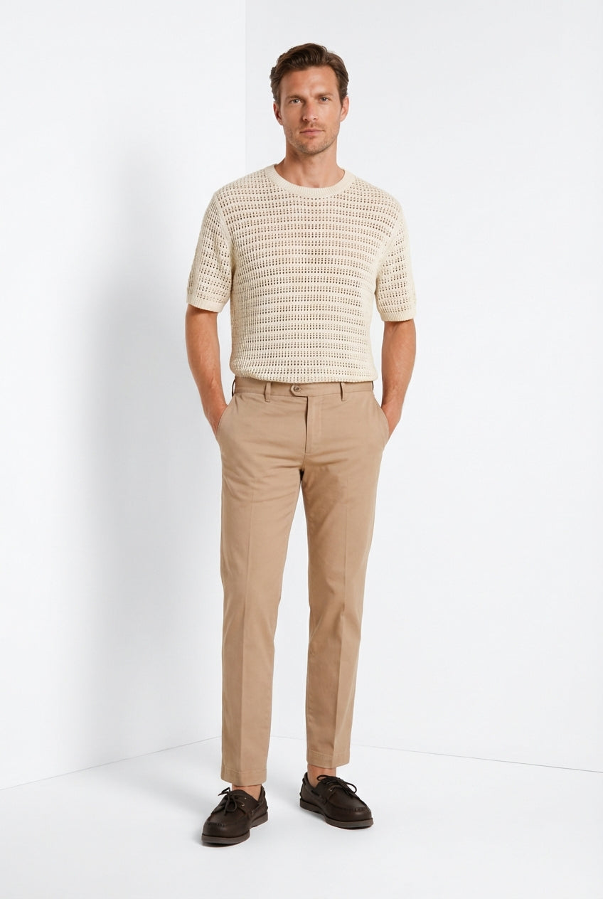 New York Herren Chino Hose aus Stretch-Gabardine regular fit ①