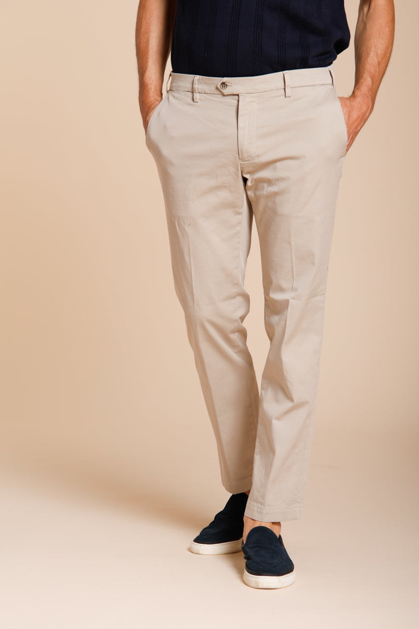 New York pantalone chino uomo in gabardina stretch regular fit ①
