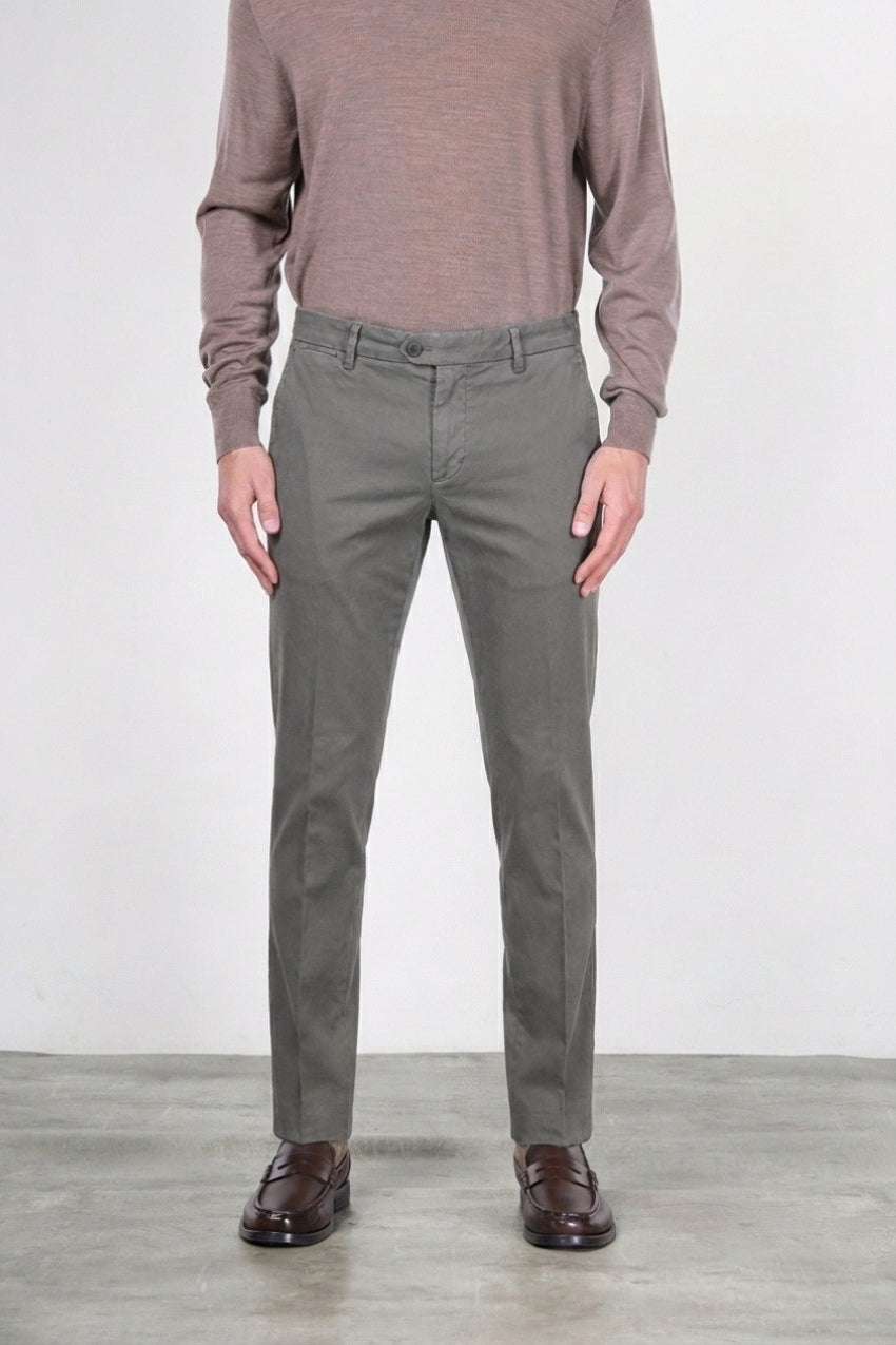 New York pantalone chino uomo in gabardina stretch regular fit ①