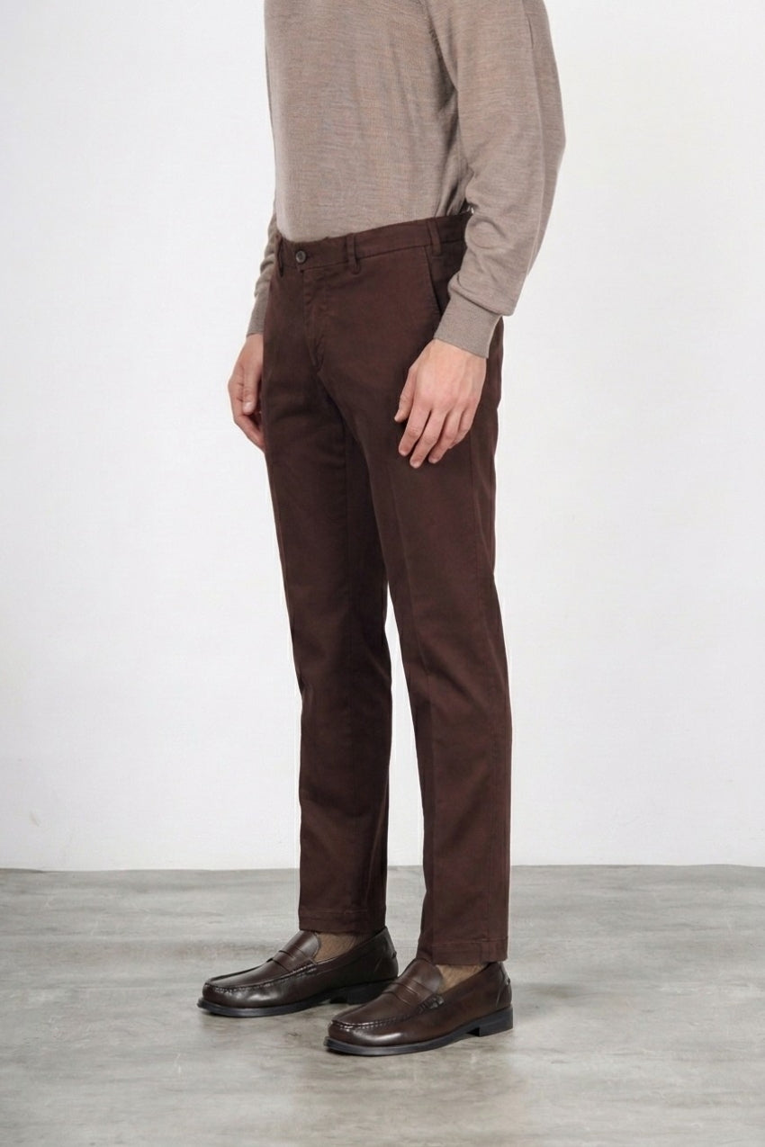 New York pantalone chino uomo in gabardina stretch regular fit ①