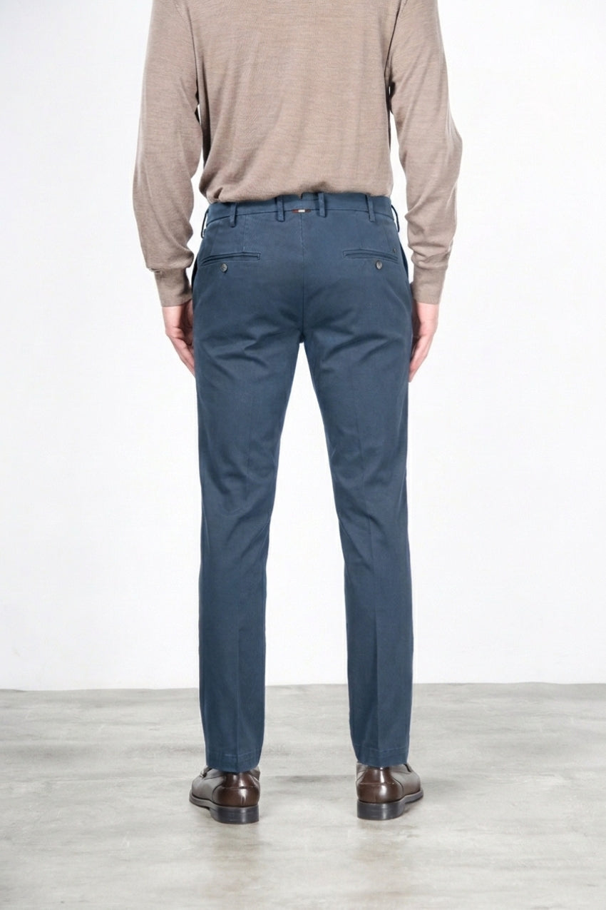 New York pantalone chino uomo in gabardina stretch regular fit ①