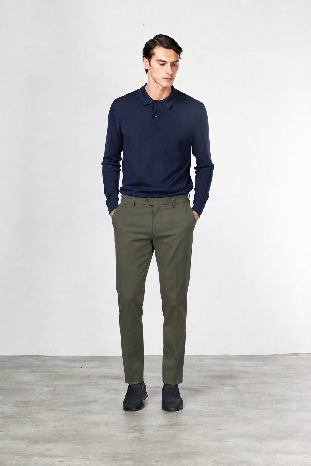 New York Chinohose für Herren aus Baumwoll- und Cashmere-Twill mit regular fit