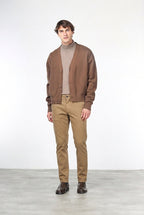 New York pantalone chino uomo in gabardina cotone e lana regular fit