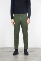 New York pantalone chino uomo in gabardina cotone e lana regular fit