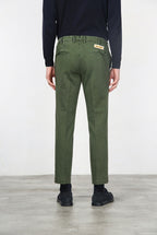 New York pantalone chino uomo in gabardina cotone e lana regular fit