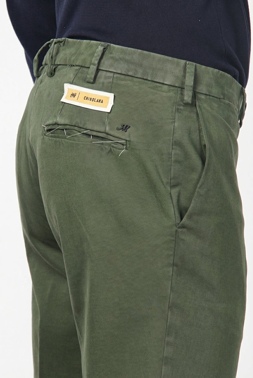 New York pantalone chino uomo in gabardina cotone e lana regular fit