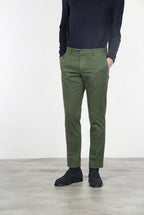 New York pantalone chino uomo in gabardina cotone e lana regular fit