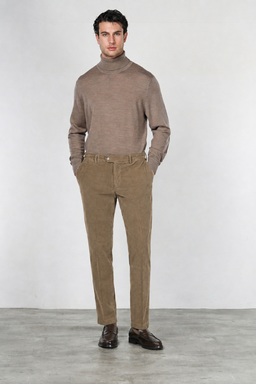 New York pantalone chino uomo in velluto 2000 righe stretch regular fit ①
