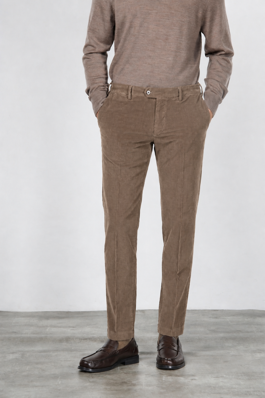 New York pantalone chino uomo in velluto 2000 righe stretch regular fit ①