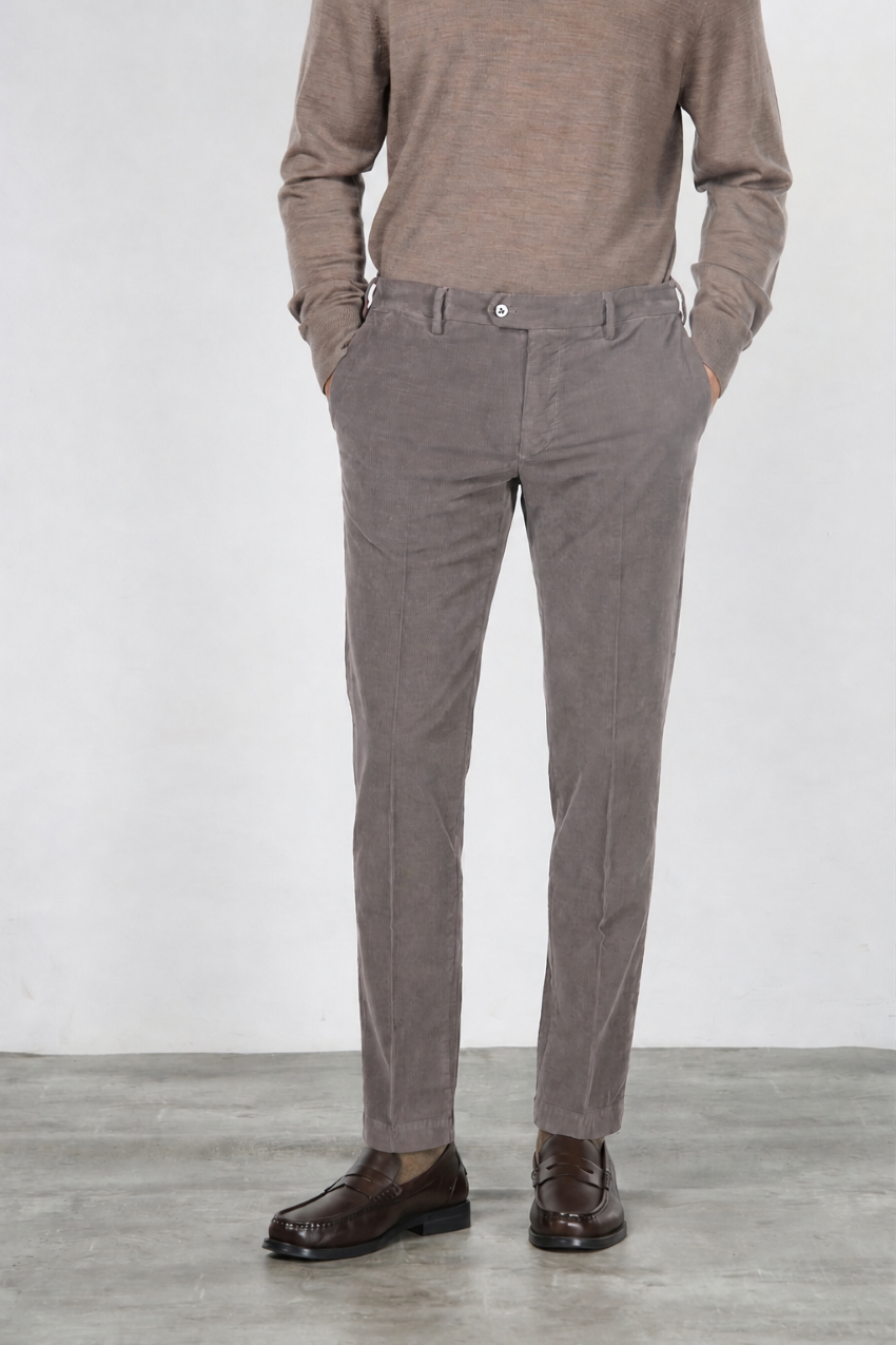 New York pantalone chino uomo in velluto 2000 righe stretch regular fit ①