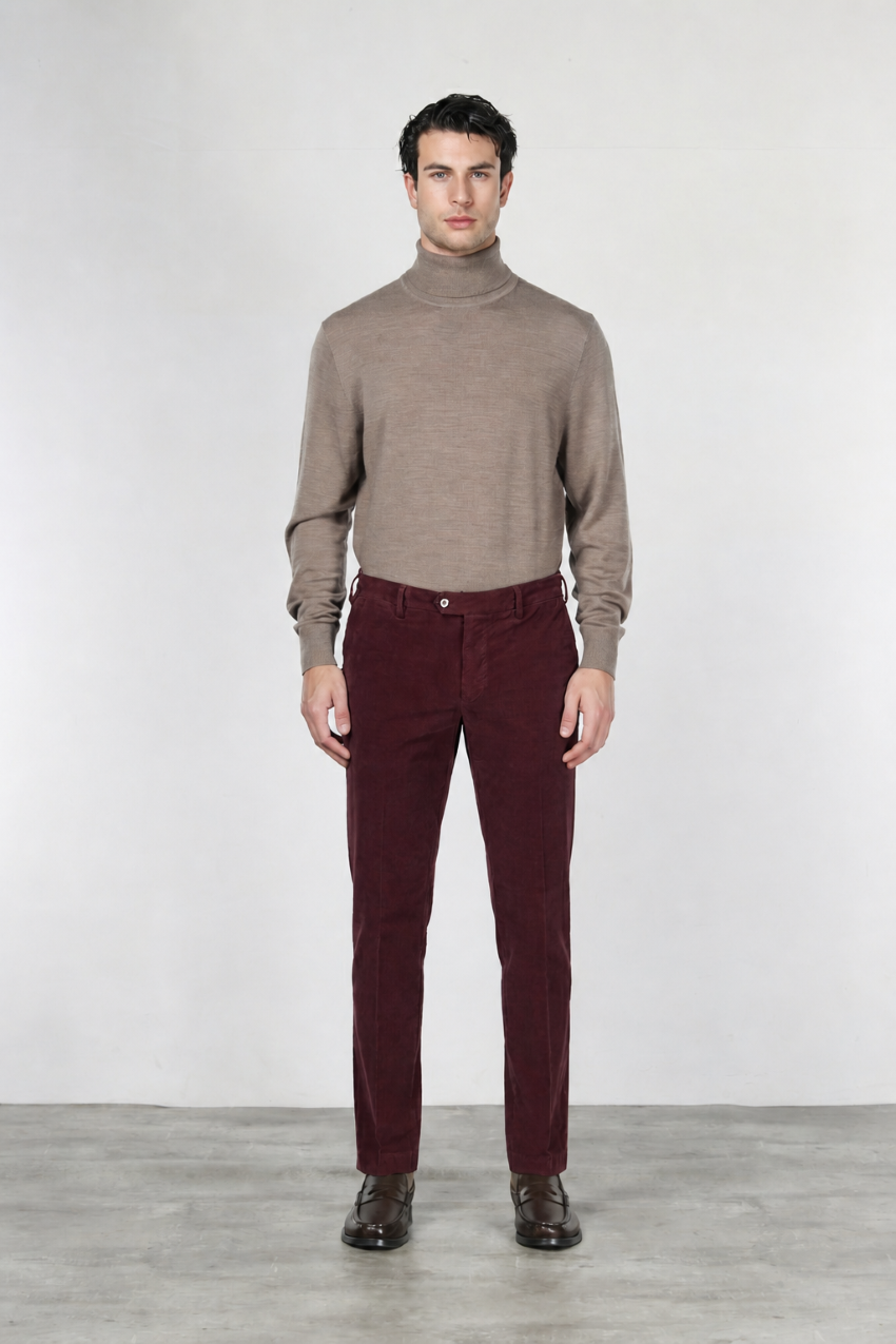 New York pantalone chino uomo in velluto 2000 righe stretch regular fit ①
