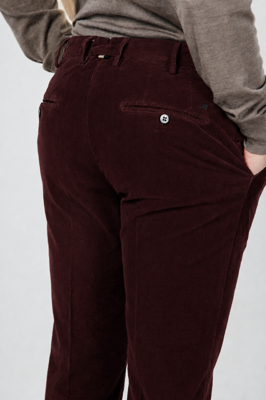 New York pantalone chino uomo in velluto 2000 righe stretch regular fit ①