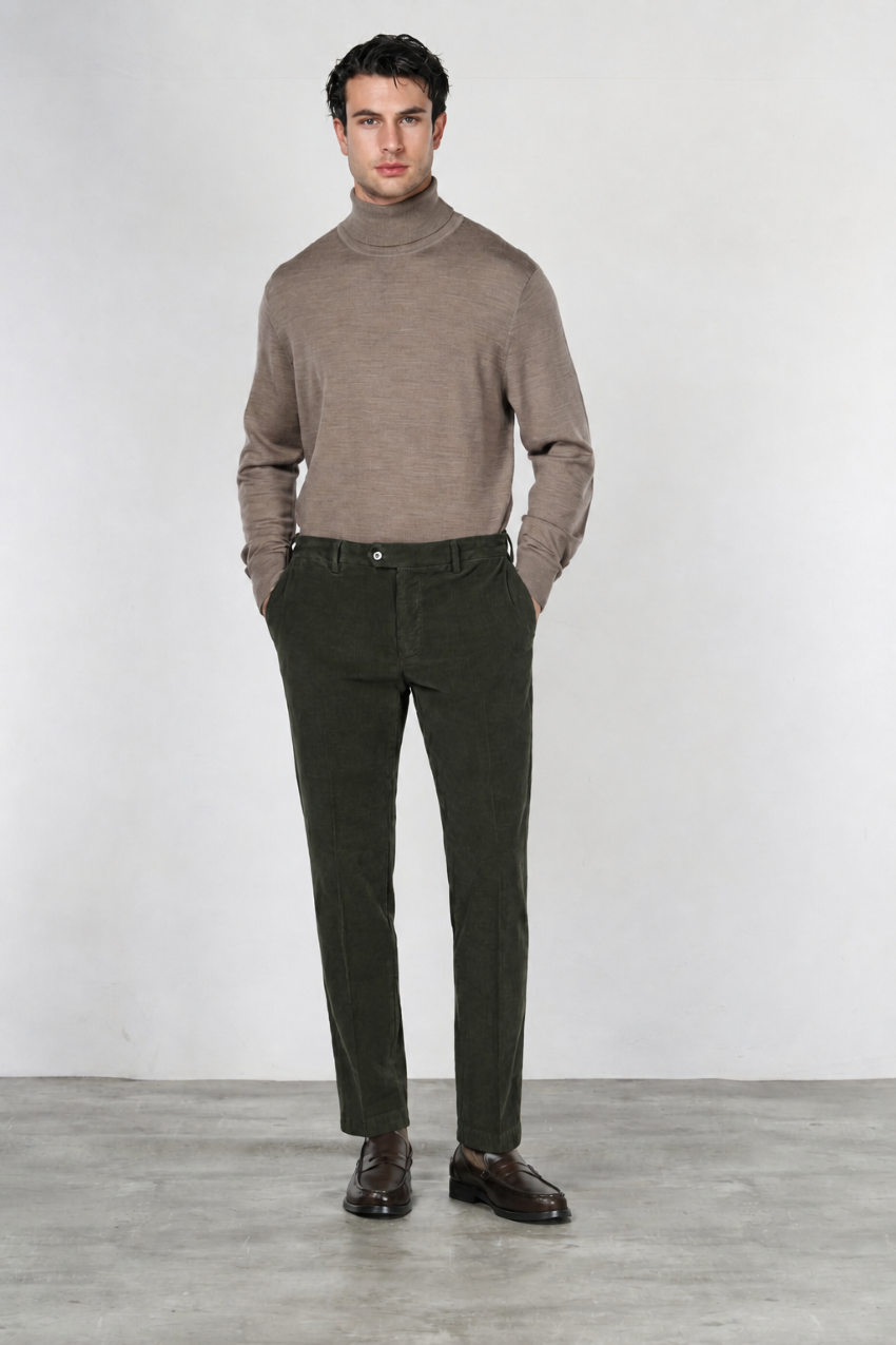 New York pantalone chino uomo in velluto 2000 righe stretch regular fit ①
