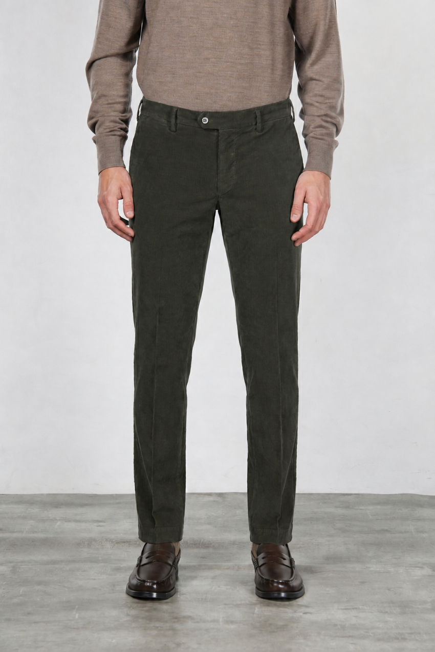 New York pantalone chino uomo in velluto 2000 righe stretch regular fit ①