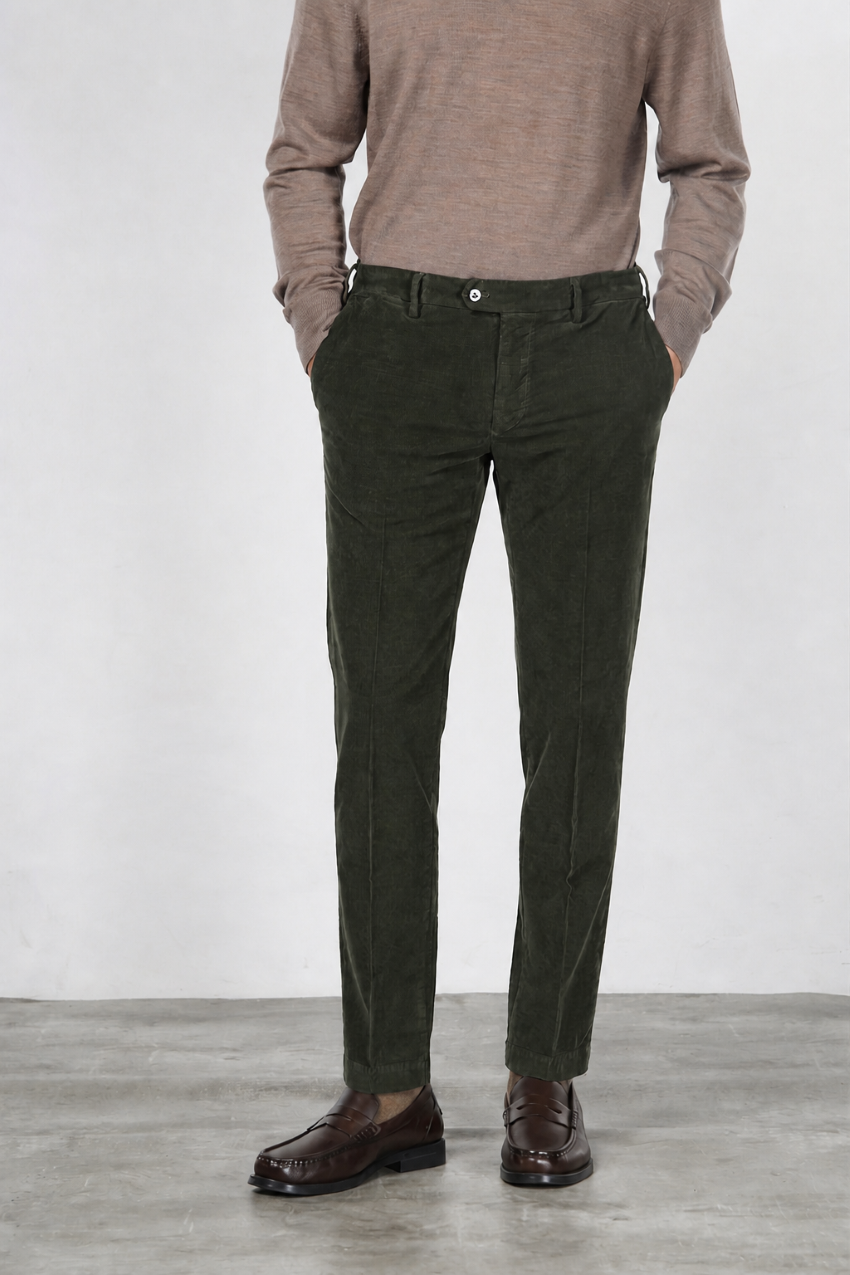 New York pantalone chino uomo in velluto 2000 righe stretch regular fit ①