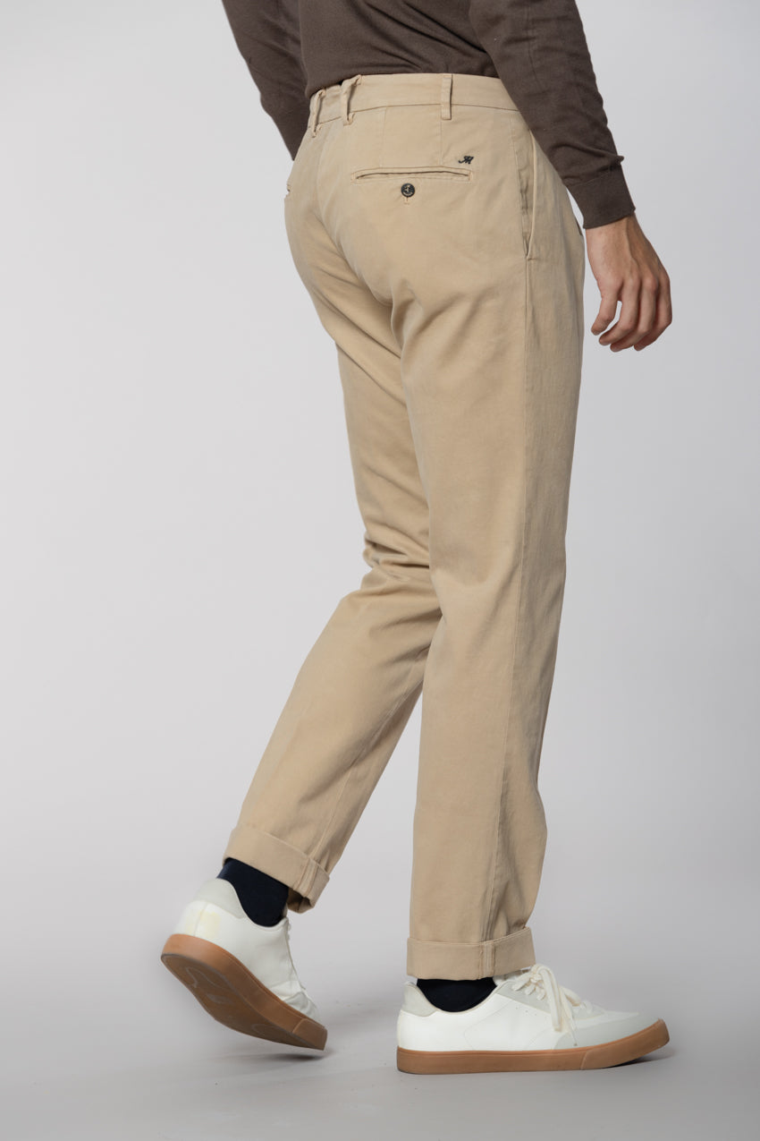 New York Time 1 Pinces pantalone chino uomo in gabardina regular fit