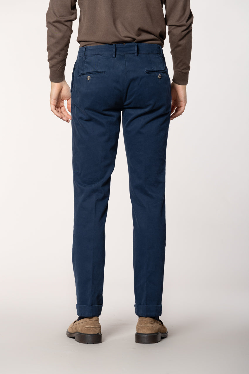 New York Time 1 Pinces pantalone chino uomo in gabardina regular fit