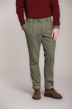 Foto 1 New York Time 2 Pinces pantalone chino uomo in cotone lana regular fit