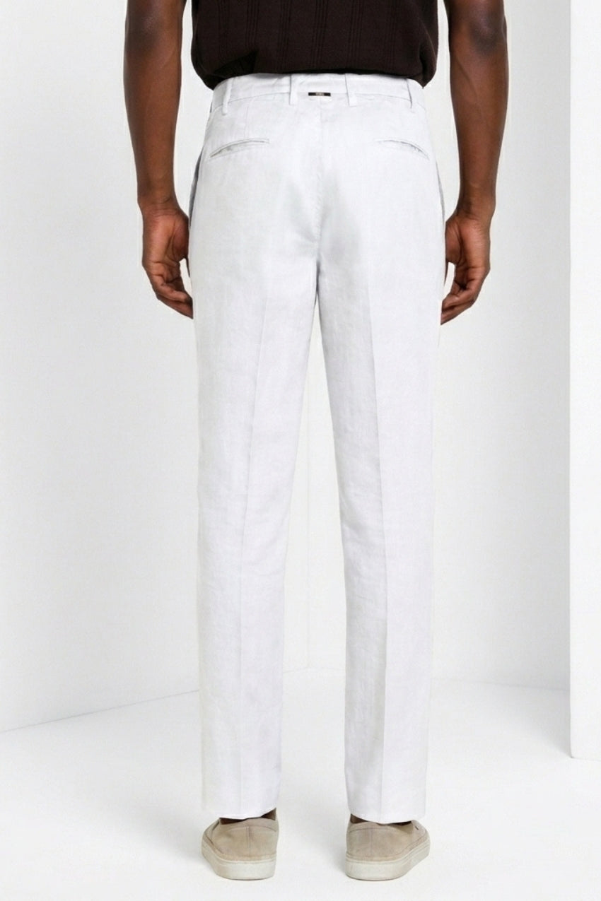 New York Icon Flex pantalone chino uomo in twill lino e cotone regular fit