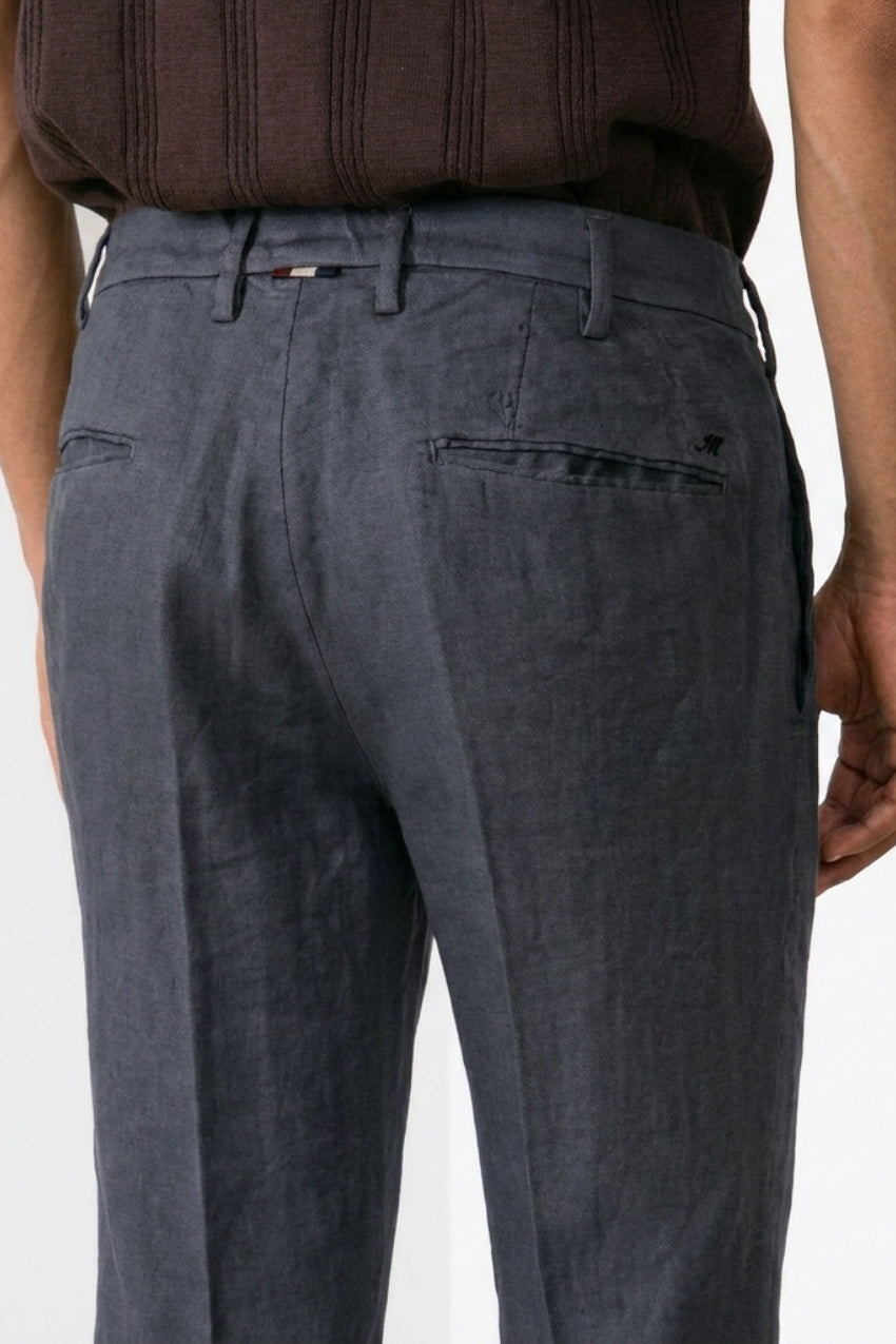 New York Icon Flex pantalone chino uomo in twill lino e cotone regular fit