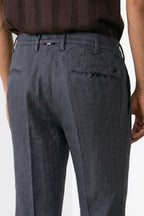 New York Icon Flex pantalone chino uomo in twill lino e cotone regular fit