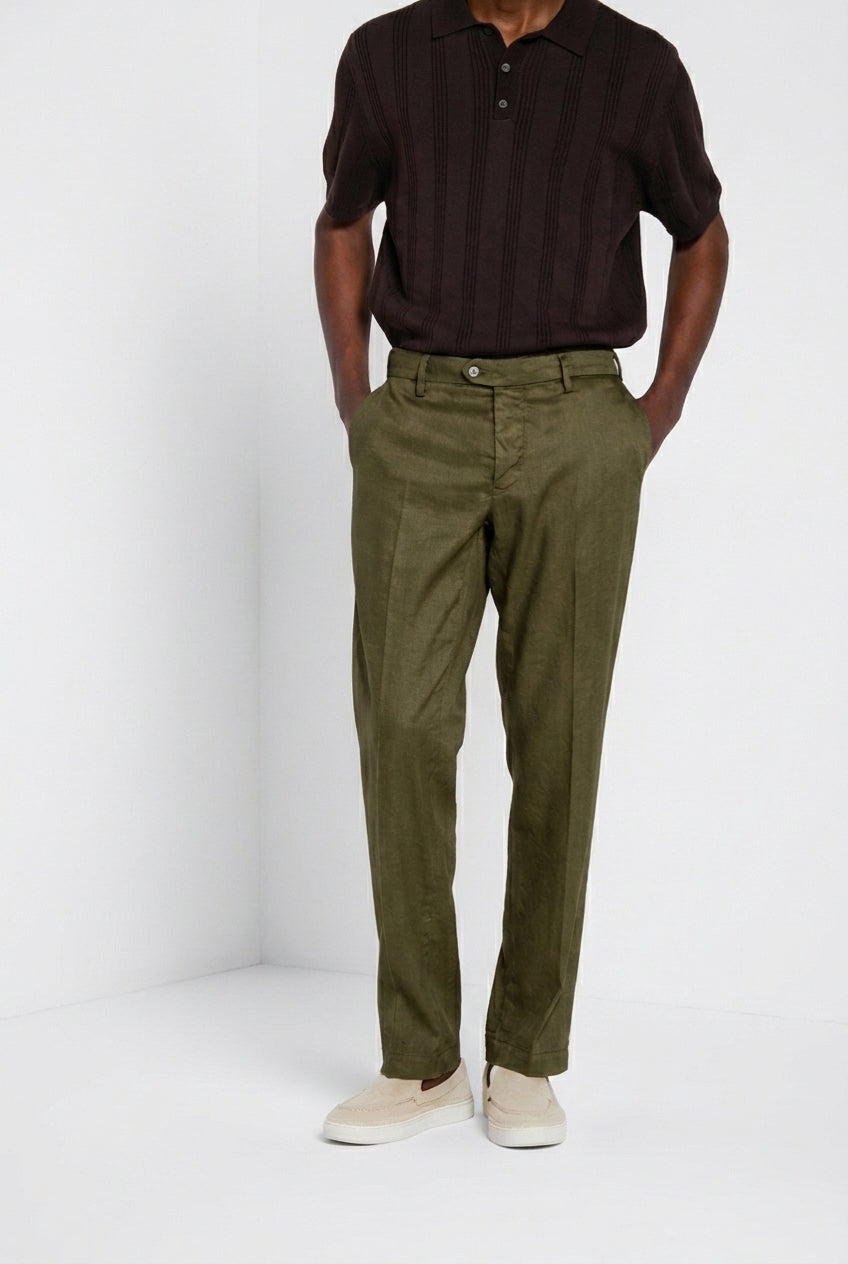 New York Icon Flex Hose Chino Herren aus Leinen- und Baumwolltwill regular fit